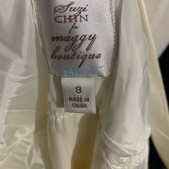 NWT Suzi Chin For Maggie Boutique Diamond white dress Size 8 - Picture 13 of 16